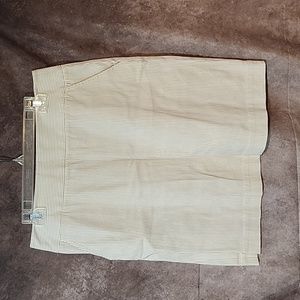 Chadwicks tan and white stripe pencil skirt size 10 EUC